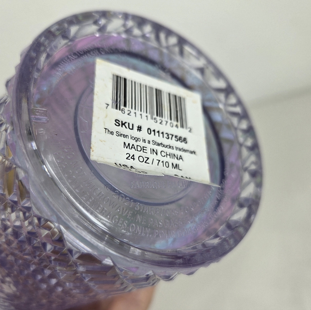 Starbucks 2022 - 24oz. Iridescent Lavender Diamond-Cut Cold Cup"Limited Edition" - Picture 7 of 9